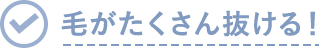 毛がたくさん抜ける!
